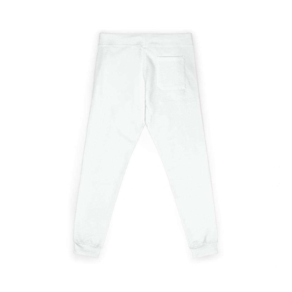 Embroidered Running Dog Fleece Sweatpants — Cozy White Joggers with Colorful Line Art