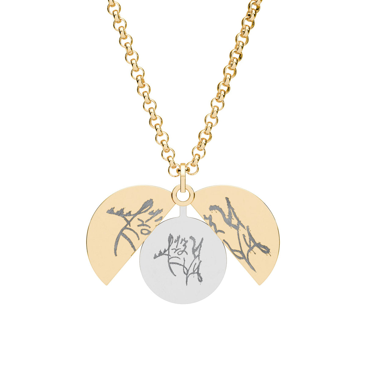 Hidden Message Engraved Circle Necklace