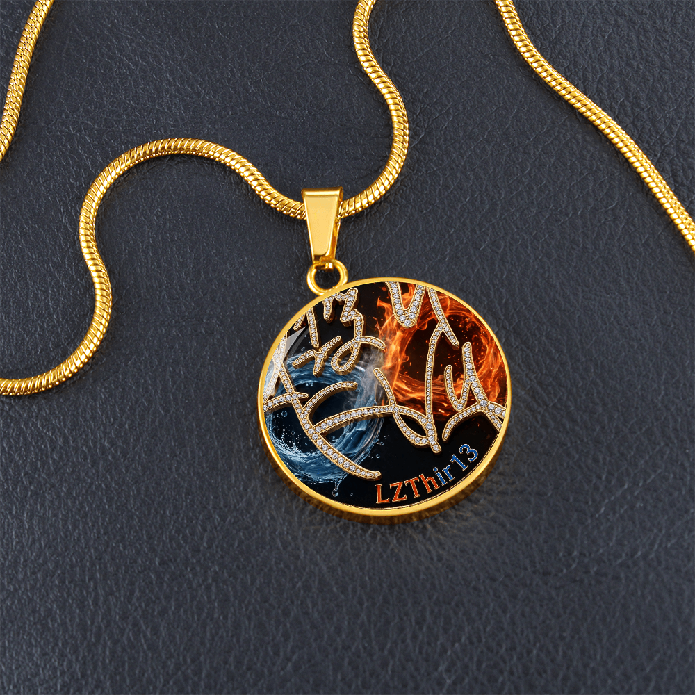 LZThir13 Fire & Ice Medallion - Circle Pendant (Gold)