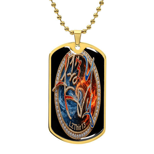 LZThir13 Fire & Ice Medallion - Shield Tag (Gold)